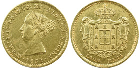 Portugal D. Maria II (1834-1853) 1000 réis 1851 AG: 41.01 1.79 g BELA+