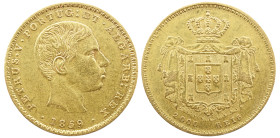 Portugal D. Pedro V (1853-1861) 2000 réis 1859 AG: 11.02 3.55 g MBC+