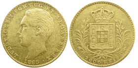 Portugal D. Luís I (1861-1889) 2000 réis 1865 AG: 13.02 3.53 g BELA