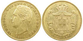 Portugal D. Luís I (1861-1889) 2000 réis 1881 AG: 14.13 3.51 g BELA