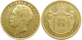 Portugal D. Luís I (1861-1889) 10000 réis 1878 AG: 17.01 17,79 g BELA