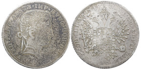 AUSTRIA 1/2 Taler (Fiorino), 1848-GM. Mantua Mint. Ferdinand I. KM-2226. Siege issue; stuck during the siege of Mantua by the army of Sardinia-Piedmon...