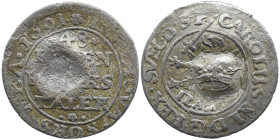Western Pomerania under Sweden, Charles XI, 1/48 Thaler Stettin 1691 ILA - VERY RARE, countermark of StettinRare 1/48 thaler coin from the period of t...