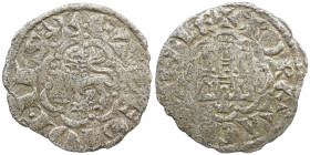 SPAIN, Castile & Leon. Alfonso X, 1252-1284 AD. Billon Noven (0.75 gm) of Cuenca. Castle / Lion. FAB.266.1.
