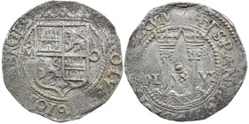 IOHANNA AND CHARLES Spanish Monarchy 2 Reales. MÉXICO. Anv.: M - Escudo - O. 3,36 g.