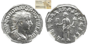 NGC Imperio Romano VITÉLIO (69). Denário.Tarracco. NGC CH - F Obv: A VITELLIVS IMP ALEMÃO. Cabeça laureada para a esquerda. Rev.: VICTORIA AVGVSTI. Vi...