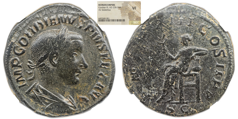 NGC Imperio Romano GORDIAN III (238-244). Sestércio. Roma. NGC VF Obv: IMP GORDI...