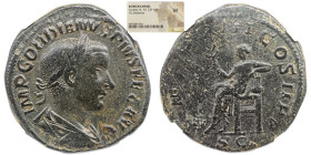 NGC Imperio Romano GORDIAN III (238-244). Sestércio. Roma. NGC VF Obv: IMP GORDIANVS PIVS FEL AVG. Laureado, busto drapeado e couraça à direita. Rev: ...