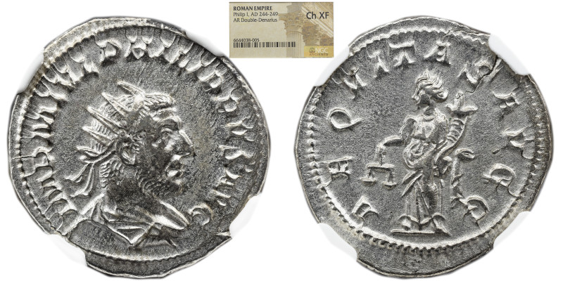 NGC Imperio Romano PHILIP I 'O ÁRABE' (244-249). Antoniniano. Roma. NGC CH-XF Ob...