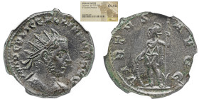 NGC Imperio Romano GALIENUS (253-268). Antoniniano. Roma. NGC CH-AU Obv: IMP CP LIC GALLIENVS AVG. Busto irradiado e com couraça à direita. Rev: VIRTV...