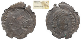 NGC Imperio Romano CONSTANTIUS II (337-361). Brockage Ae. origem incerta. NGC VF