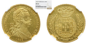 NGC Portugal D. João VI Meia Peça ( 3200 Reis ) AV 1822 11 FRUTOS NGC MS 62 , AG: 17.07