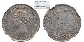 NGC Portugal Portugal - D. Maria II - 100 Réis 1853 AR. 100 Réis 1853 NGC AU 53