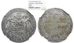 NGC GERMANY German States , WÜRZBURG: Georg Karl von Fechenbach, 1795-1808, AR 20 kreuzer, 1795, NGC XF 40 KM-448, mintmaster MM,