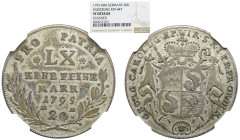 NGC GERMANY German States , WÜRZBURG: Georg Karl von Fechenbach, 1795-1808, AR 20 kreuzer, 1795, NGC VF DETAILS Cleaned mintmaster MM,