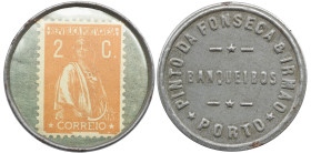 Emergency money Portugal PINTO DA FONSECA & IRMÃO BANQUEIROS PORTO 2 CENTAVOS