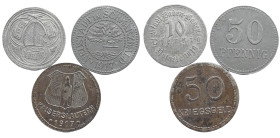 Emergency money Germany 1914-1924 10 Pfennig 1919 - Baden 50 Pfennig 1917 - Neustadt im Schwarzwald 50 Pfennig 1917 - Kaiserslautern