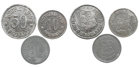 Emergency money Germany 1914-1924 Germany. Bingen AD 1916-1922. 50 Pfennig 1919 10 Pfennig 1919 10 Pfennig 1918
