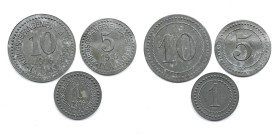 Emergency money Germany 1914-1924 Germany - Weimar Republic Mecklenburg-Schwerin Güstrow 1 Pfennig Lagergeld 1916 POW Camp Issue 5 Pfennig Lagergeld 1...