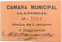 Emergency money Portugal Cédula Câmara Municipal de Alandroal 1 Centavo ND. Quase Nova