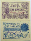 Emergency money Portugal Lote c/ 2 Cédulas Câmara Municipal de Castelo de Vide 1 & 2 Centavos ND. Belas
