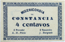Emergency money Portugal Cédula Misericórdia de Constância 4 Centavos ND. Uniface. Bela