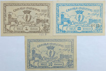 Emergency money Portugal Lote c/ 3 Cédulas Câmara Municipal de Guimarães 1, 2 & 10 Centavos ND. MBC a Belas