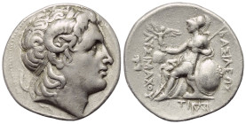 Königreich Thrakien. Lysimachos (306 - 281 v. Chr.).

 Tetradrachme (Silber). Ca. 297 - 281 v. Chr. Abydos.
Vs: Kopf des vergöttlichten Alexanders ...