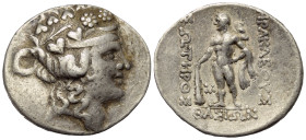 Inseln vor Thrakien. Thasos.

 Tetradrachme (Silber). Ca. 148 - 90 v. Chr.
Vs: Kopf des Dionysos mit Efeukranz und Tainia rechts.
Rs: Jugendlicher...