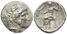 Königreich Makedonien. Alexander III. der Große (336 - 323 v. Chr.).

 Tetradrachme (Silber). Ca. 330 - 320 v. Chr. Arados.
Vs: Kopf des jugendlich...