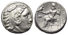Königreich Makedonien. Alexander III. der Große (336 - 323 v. Chr.).

 Drachme (Silber). Ca. 323 - 319 v. Chr. Kolophon.
Vs: Kopf des jugendlichen ...