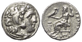 Königreich Makedonien. Alexander III. der Große (336 - 323 v. Chr.).

 Drachme (Silber). Ca. 310 - 301 v. Chr. Kolophon.
Vs: Kopf des jugendlichen ...