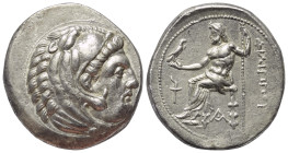 Königreich Makedonien. Philippos III. Arrhidaios (323 - 317 v. Chr.).

 Tetradrachme (Silber). Ca. 323 - 319 v. Chr. Sardeis.
Vs: Kopf des jugendli...