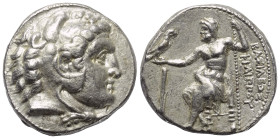 Königreich Makedonien. Philippos III. Arrhidaios (323 - 317 v. Chr.).

 Tetradrachme (Silber). Ca. 323 - 315 v. Chr. Salamis.
Vs: Kopf des jugendli...