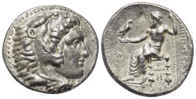 Königreich Makedonien. Philippos III. Arrhidaios (323 - 317 v. Chr.).

 Tetradrachme (Silber). Ca. 323 - 317 v. Chr. Myriandros.
Vs: Kopf des jugen...