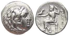Königreich Makedonien. Philippos III. Arrhidaios (323 - 317 v. Chr.).

 Drachme (Silber). Ca. 323 - 319 v. Chr. Magnesia am Mäander.
Vs: Kopf des j...
