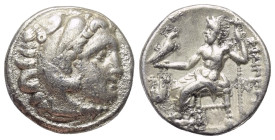 Königreich Makedonien. Philippos III. Arrhidaios (323 - 317 v. Chr.).

 Drachme (Silber). Ca. 323 - 319 v. Chr. Kolophon.
Vs: Kopf des jugendlichen...