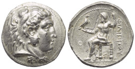 Königreich Makedonien. Philippos III. Arrhidaios (323 - 317 v. Chr.).

 Tetradrachme (Silber). 319 / 318 v. Chr. (Jahr 15). Sidon.
Vs: Kopf des jug...