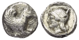 Akarnanien. Leukas.

 Tetradrachme (Silber). Ca. 500 - 450 v. Chr.
Vs: Pegasosprotome rechts.
Rs: Kopf der Aphrodite (?) links.

10 mm. 1,15 g. ...
