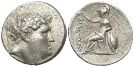 Königreich Pergamon. Eumenes I. (263 - 241 v. Chr.).

 Tetradrachme (Silber). Ca. 255 - 241 v. Chr. Pergamon.
Prägung im Namen Philetairos. 

Vs:...