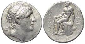 Seleukidisches Königreich. Antiochos I. Soter (281 - 261 v. Chr.).

 Tetradrachme (Silber). Ca. 281 - 261 v. Chr. Magnesia am Sipylos.
Vs: Kopf des...