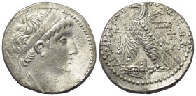 Seleukidisches Königreich. Demetrios II. Nikator (146 - 138 v. Chr.).

 Tetradrachme (Silber). 146 / 145 v. Chr. (Jahr 167). Tyros.
Vs: Drapierte B...