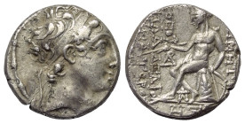 Seleukidisches Königreich. Demetrios II. Nikator (146 - 138 v. Chr.).

 Drachme (Silber). Ca. 145 - 144 v. Chr. (Jahr 168). Antiocheia am Orontes.
...