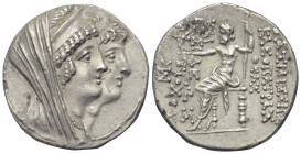 Seleukidisches Königreich. Kleopatra Thea und Antiochos VIII. Epiphanes (125 - 121 v. Chr.).

 Tetradrachme (Silber). Um 124 v. Chr. Ptolemais (Ake)...