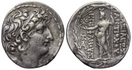 Seleukidisches Königreich. Antiochos VIII. Epiphanes (121 - 96 v. Chr.).

 Tetradrachme (Silber). 121 - 113 v. Chr. Antiocheia am Orontes.
Vs: Kopf...