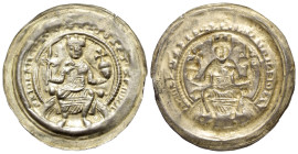 Altenburg - Königliche Münzstätte. Friedrich I. Barbarossa (1152 - 1190).

 Brakteat (Silber).
Vs: FRIDERICVS . IMPERATOR . ET . SEMP . AV . Kaiser...