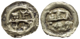 Braunschweig - Stadt (unter herzoglicher Aufsicht).

 Hohlpfennig (Silber). 1296 - 1412.
Vs.: Löwe nach links stehend, Kopf frontal, darüber Kanne ...