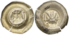 Sachsen - Markgrafschaft Meissen. Heinrich III. der Erlauchte (1221 - 1288).

 Brakteat (Silber). Um 1280. Freiberg.
Vs: Markgraf frontal thronend....