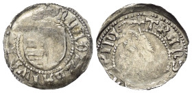 Walachei - Fürstentum. Vladislav I. (1364 - 1377).

 Ducat (Silber).
Typ III.

Vs: + M(oneta) LADIZLAI WAIWODE. Gespaltenes Wappenschild.
Rs: TR...