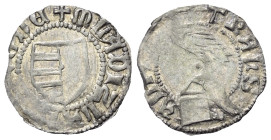Walachei - Fürstentum. Vladislav I. (1364 - 1377).

 Dinar (Silber).
Typ III.

Vs: + M(oneta) LADIZLAI WAIWODE. Gespaltenes Wappenschild.
Rs: TR...